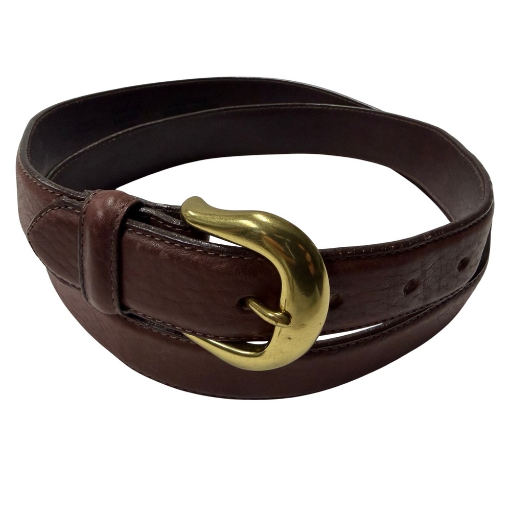 LL Bean Mens Brown Genuine Leather Belt